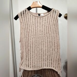 H&M Ladder-stitch-look Knit Sleeveless Top - size Large